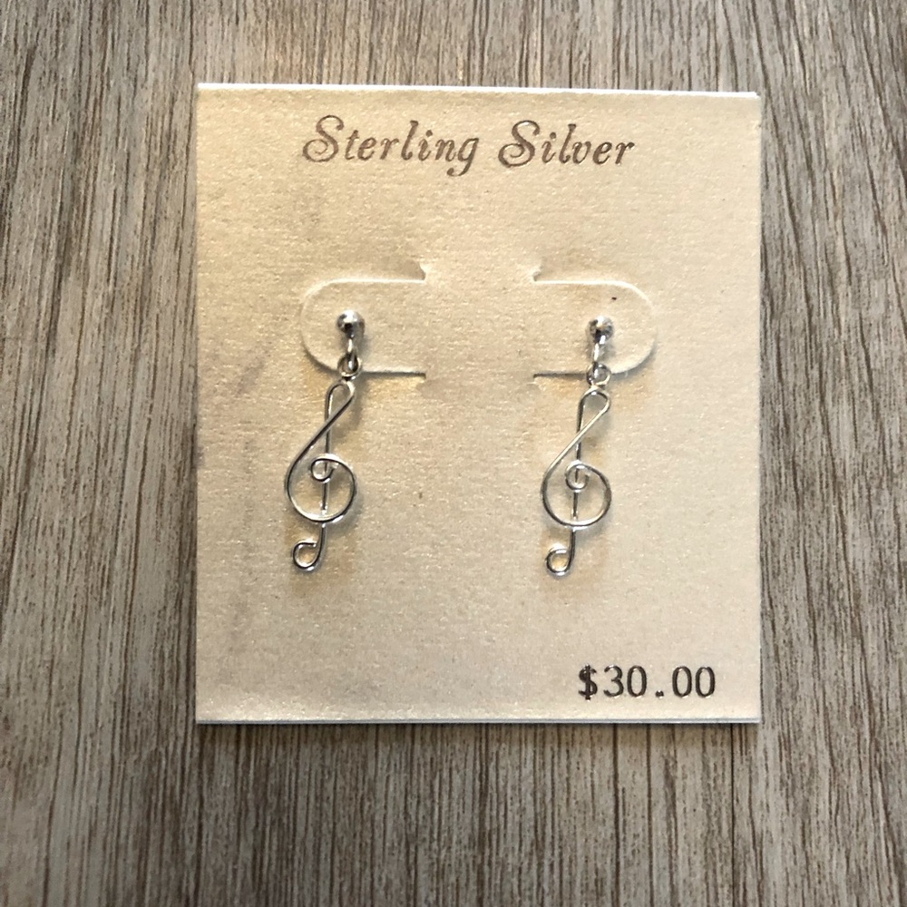NWT STERLING SILVER MUSIC EARRINGS
